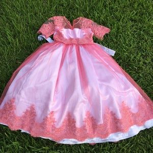 Pink Handmade Kids Gown Dress